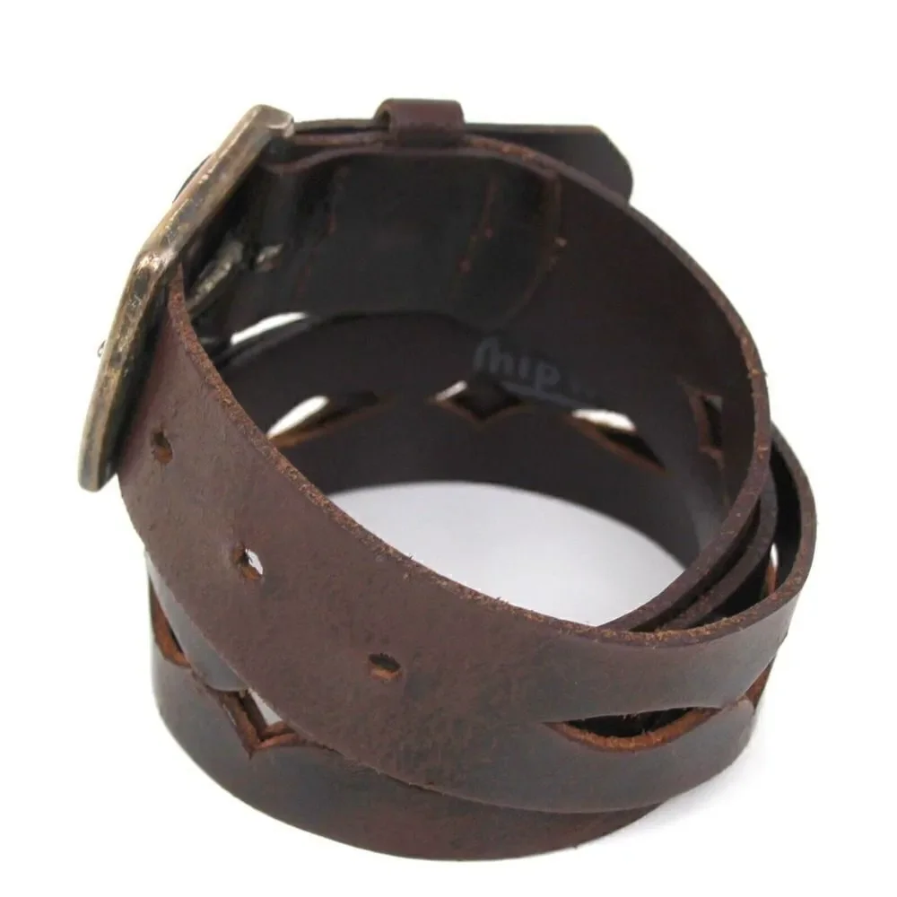 HIPWEAR Canada CUT OUT BROWN GENUINE LEATHER 1.5